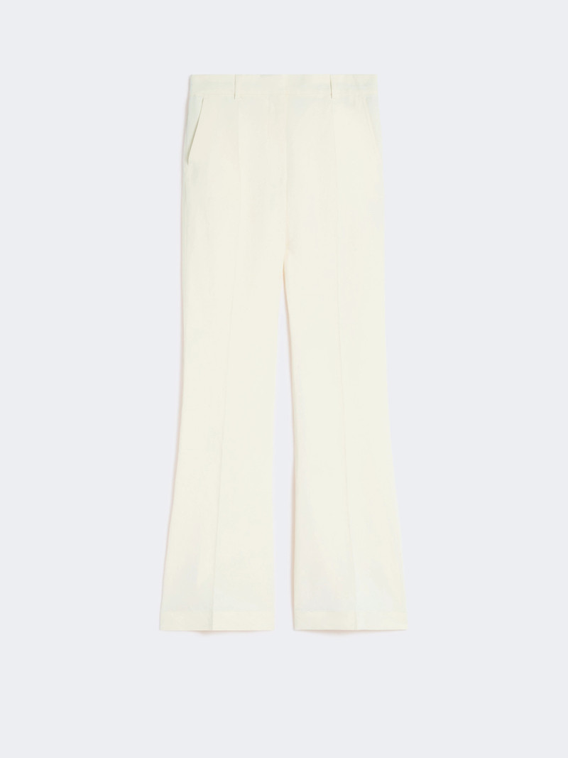 FRAGOLA Slim-fit flared trousers in viscose - IVORY 1