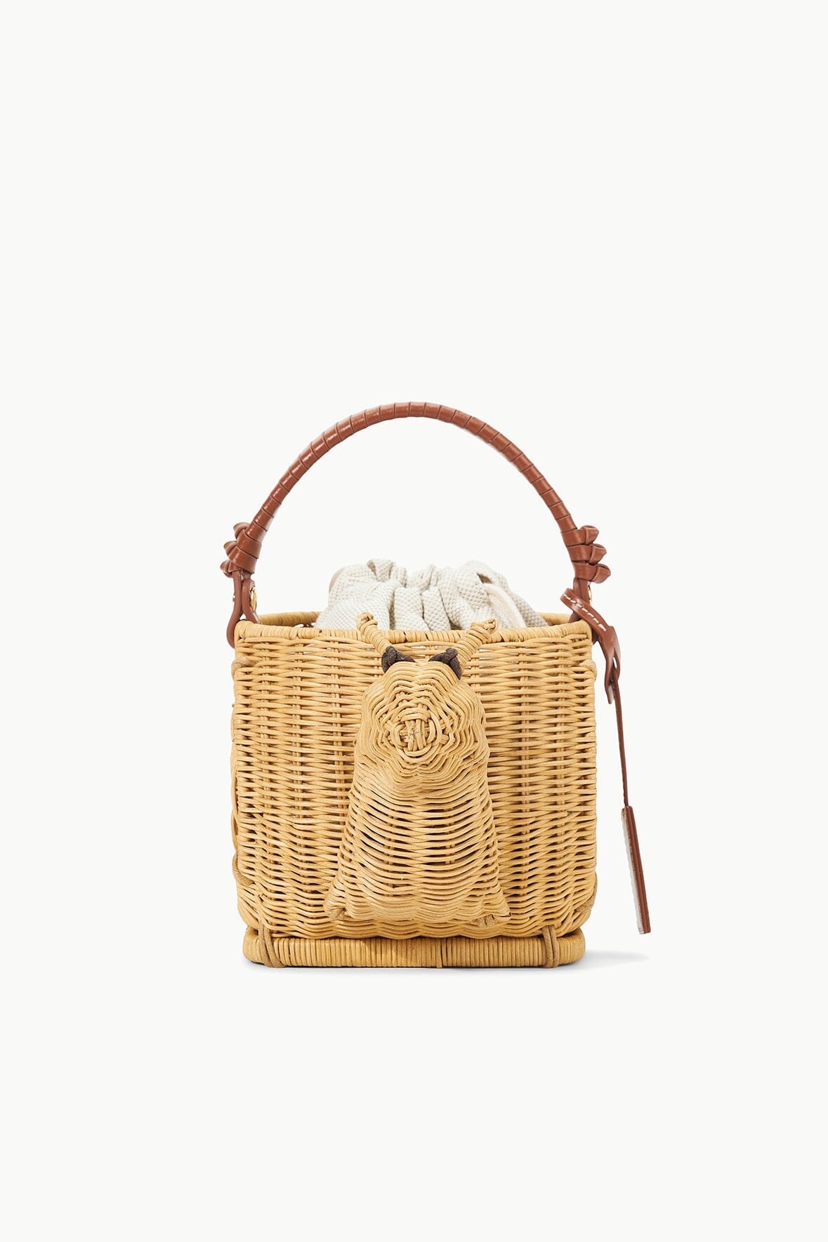 STAUD ESCARGOT WICKER BASKET BAG NATURAL - 5