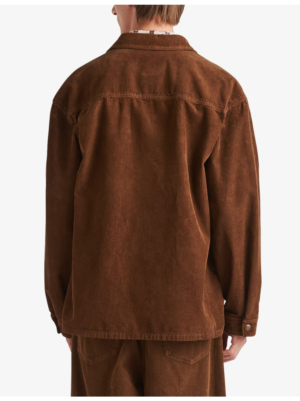 Logo-badge relaxed-fit corduroy cotton shirt - 4