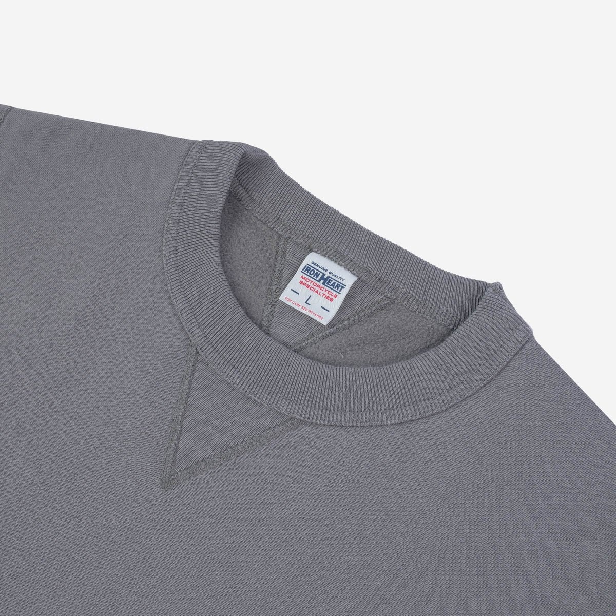 IHSW-68-GRY Printed 14oz Ultra Heavyweight Loopwheel Cotton Crew Neck Sweat - Grey - 7
