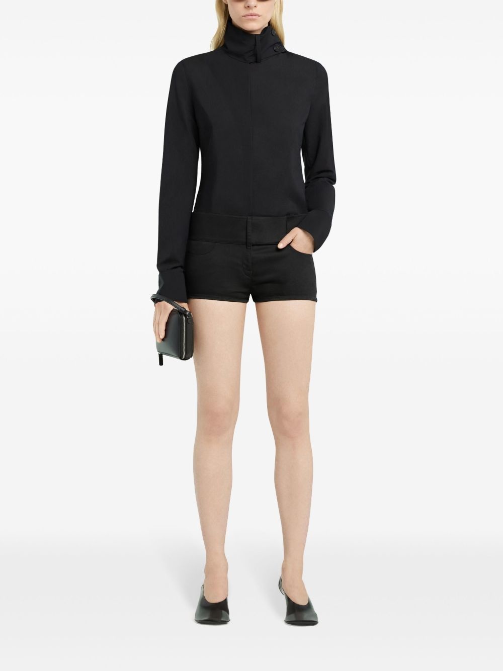 belted mini shorts - 2