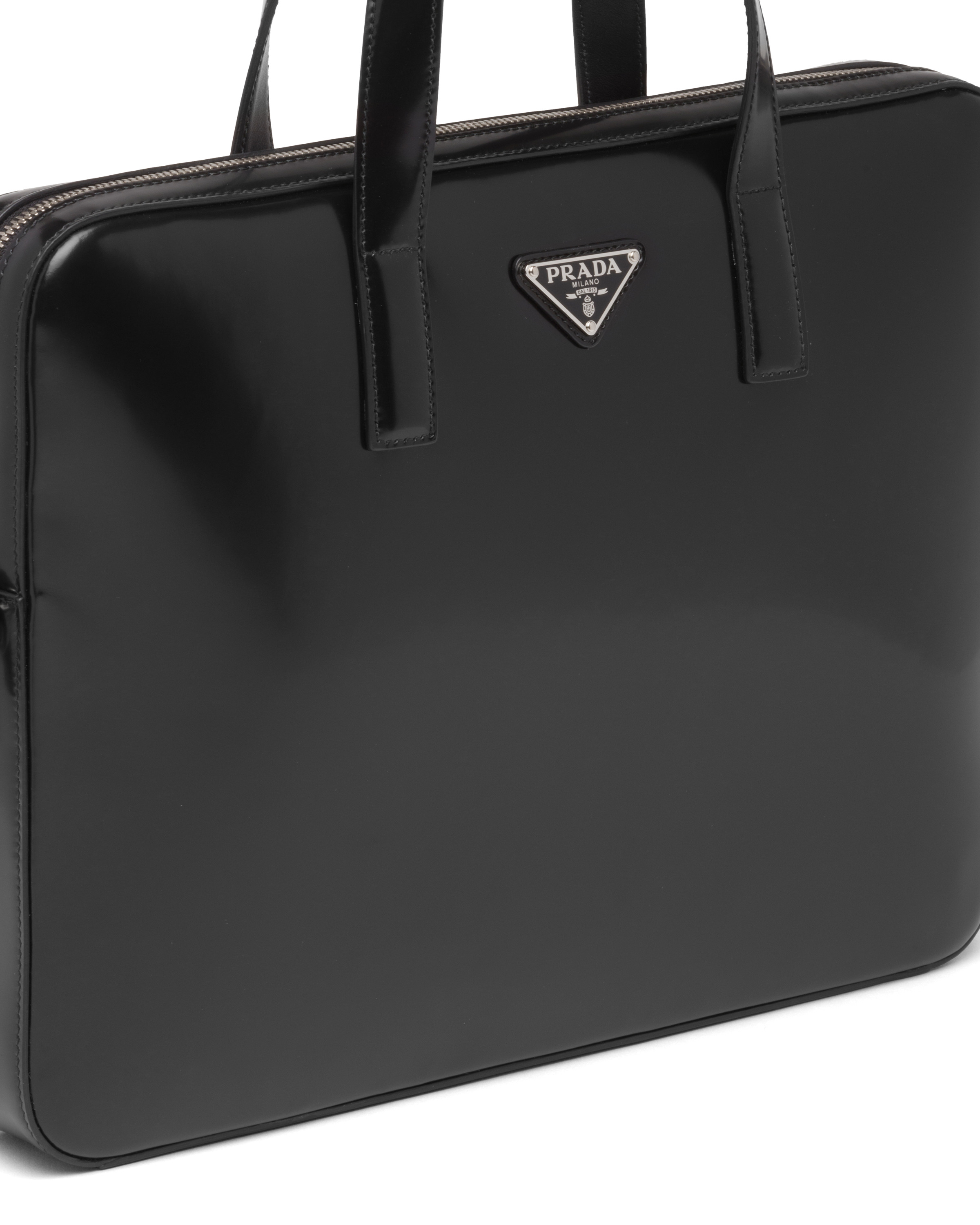 Brushed leather briefcase - 6