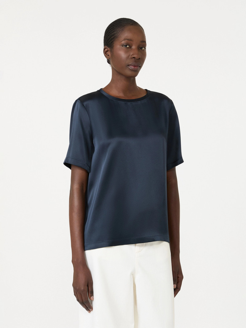 REA Viscose satin blouse - MIDNIGHTBLUE 3