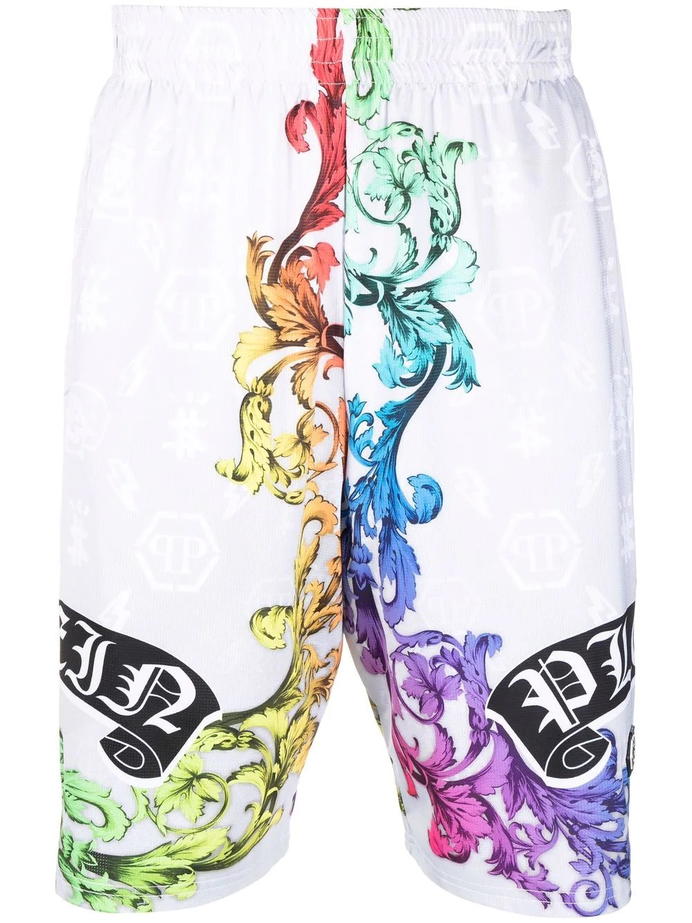 Baroque-print jogging shorts - 1