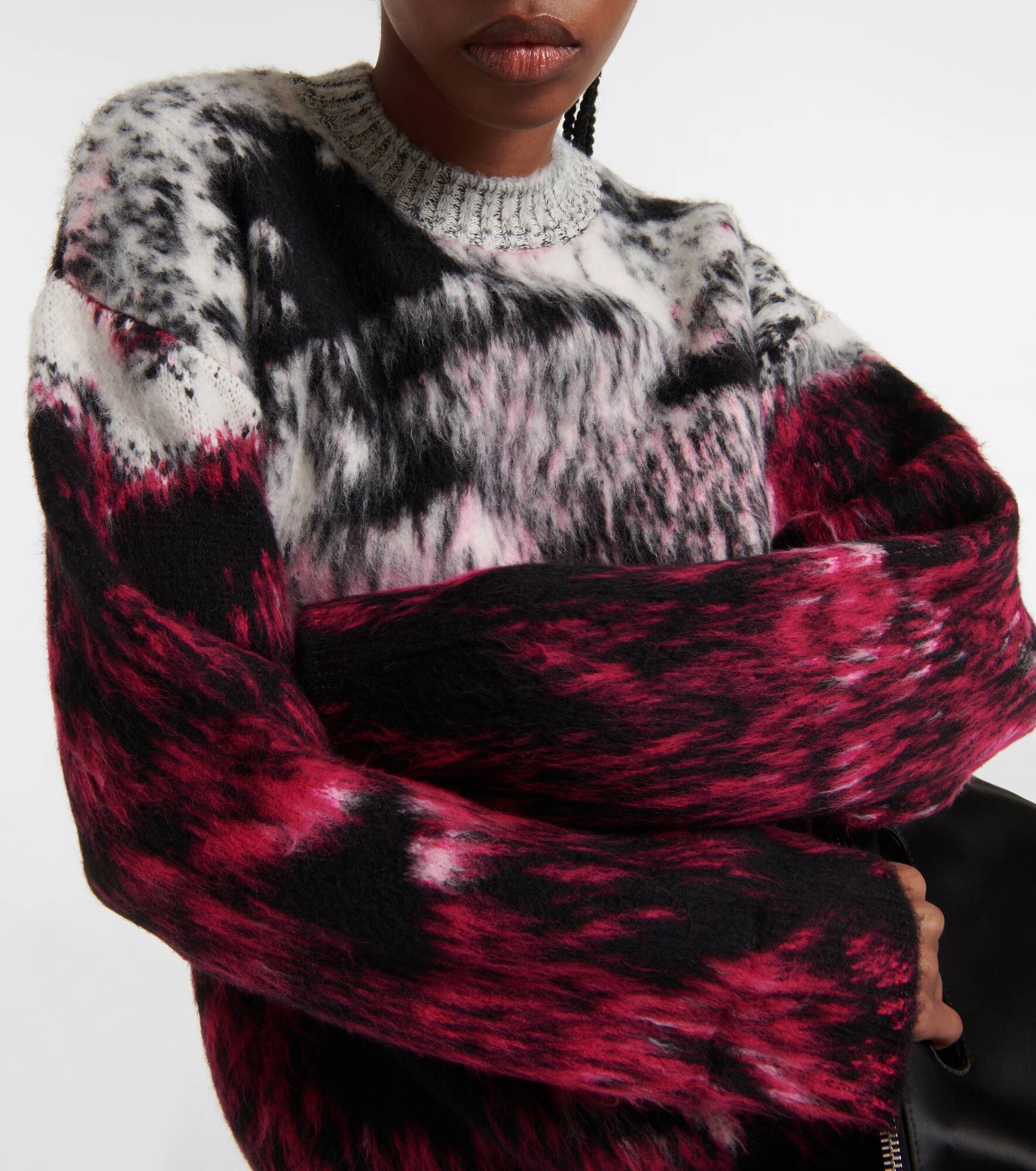 Oversized wool-blend jacquard sweater - 4