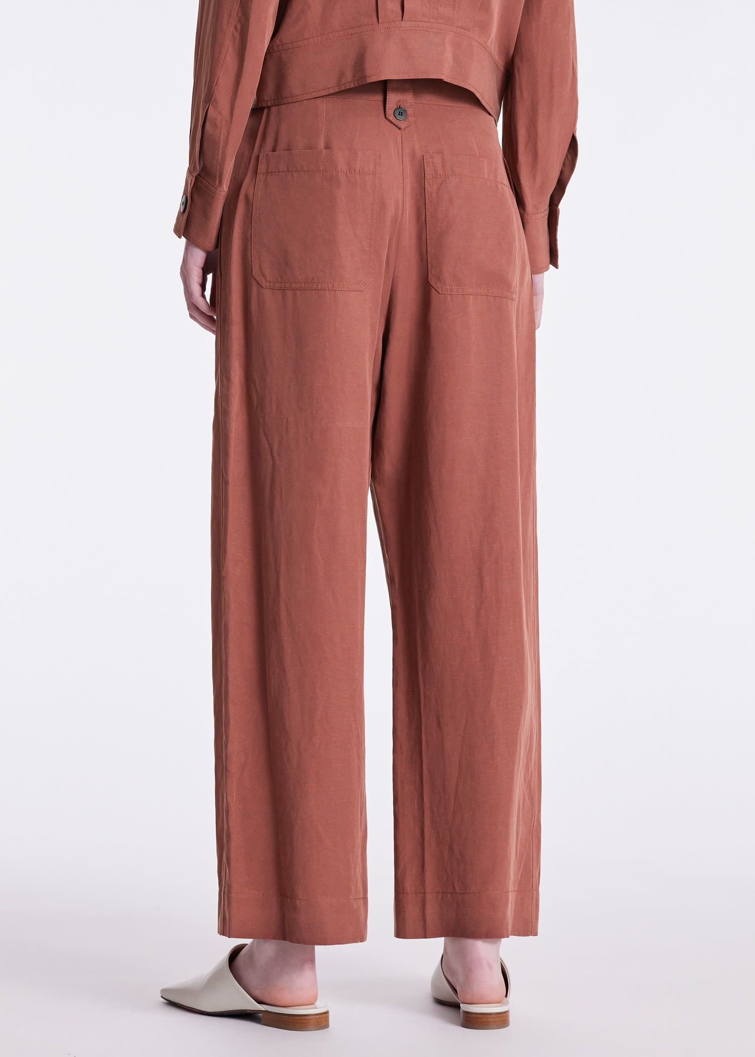 Linen Cropped Cargo Pants - 4
