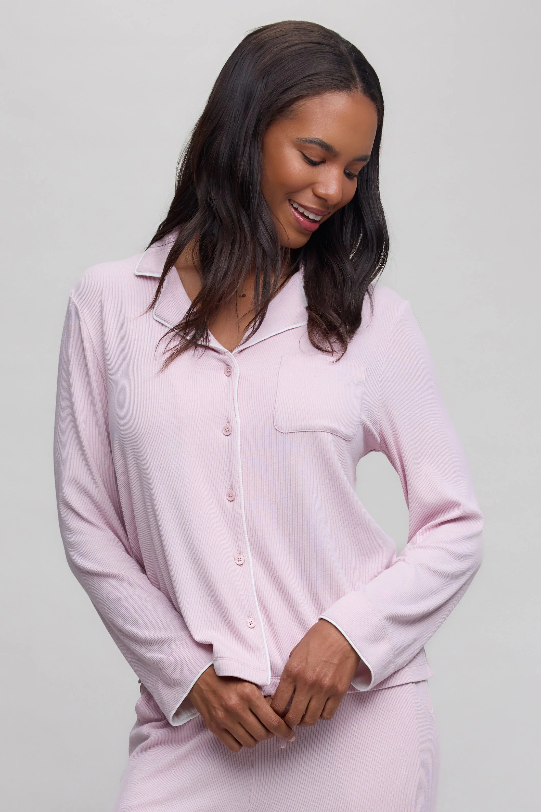 Ultra Soft Rib L/S Sleep Shirt - 1