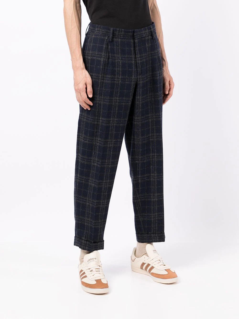 plaid-check print trousers - 3