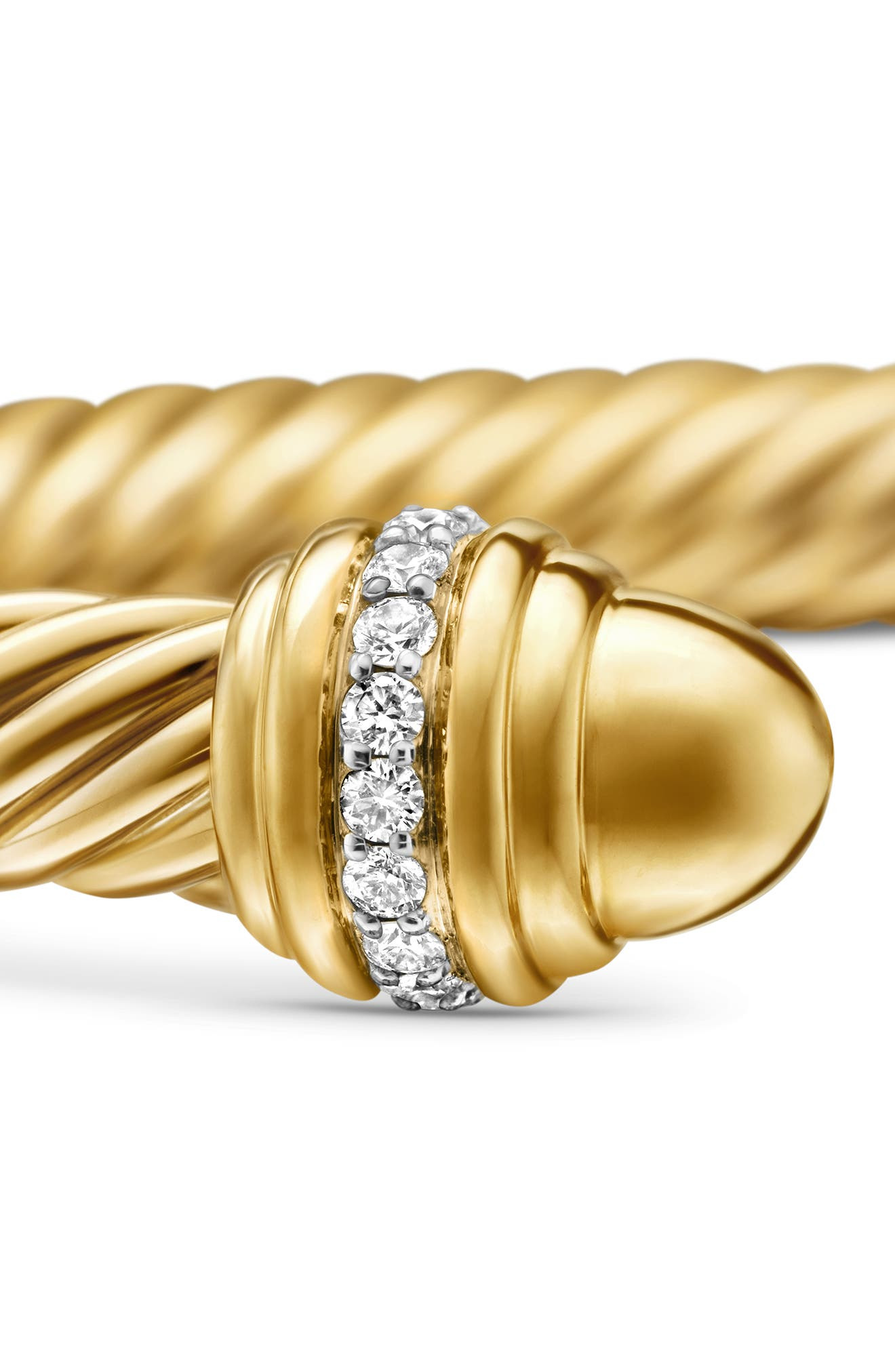 David Yurman Classic Cablespira® Bracelet in 18K Yellow Gold with Diamonds, 7mm in Yellow Gold/Diamo - 4