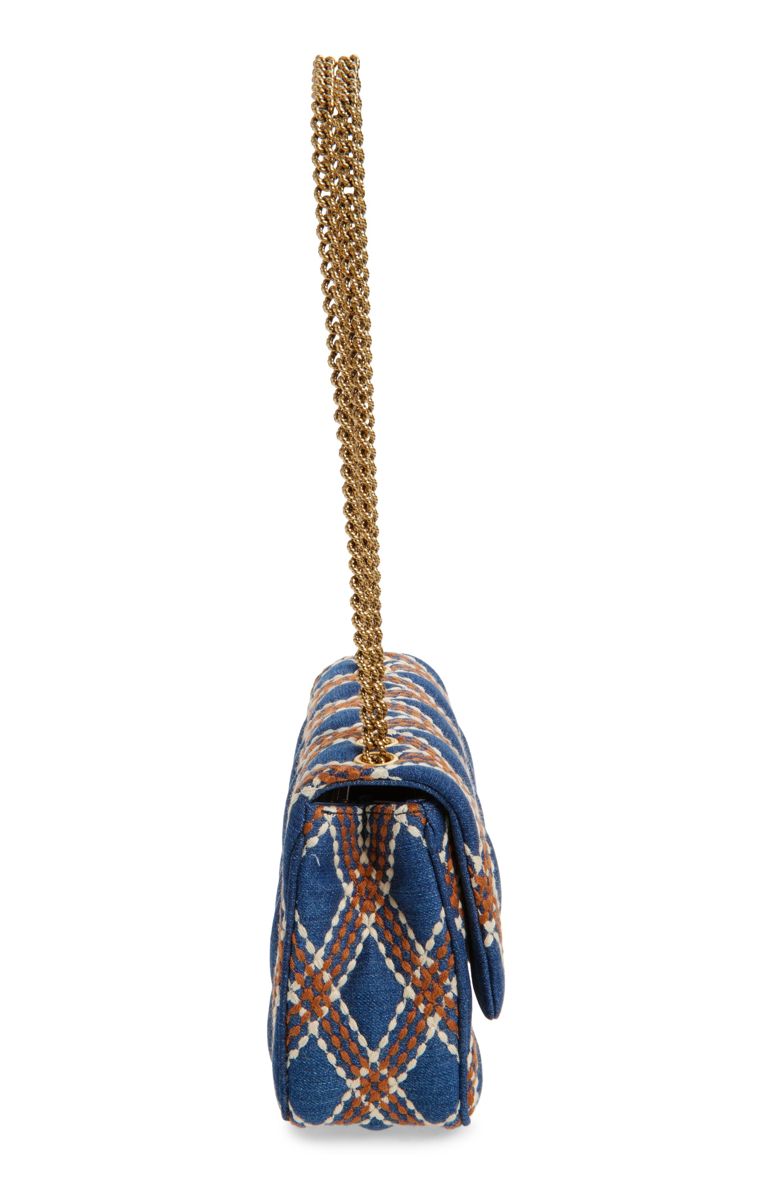 Valentino Garavani Medium Quiltie 67 Quilted Denim Shoulder Bag in Multicolor Denim at Nordstrom - 6