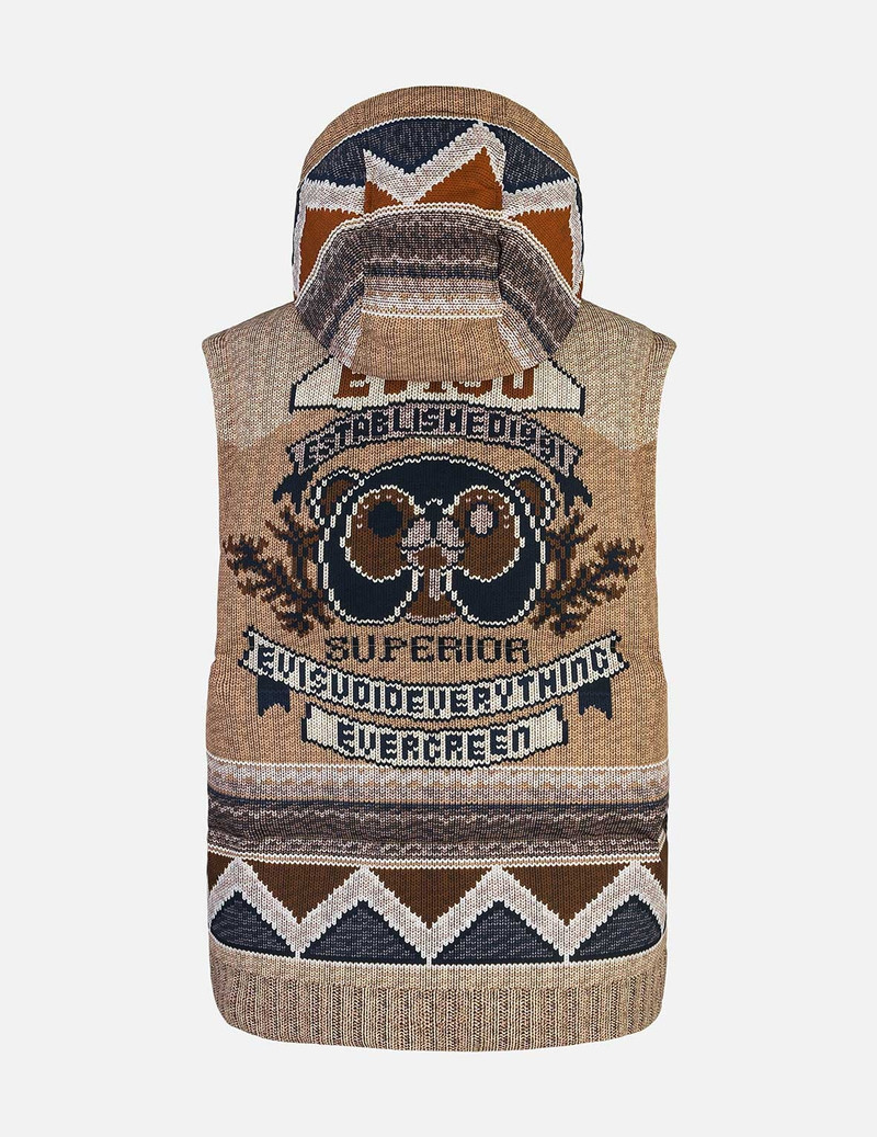 Allover Chimayo Tapestry Knit Print Regular Fit Down Jacket 18