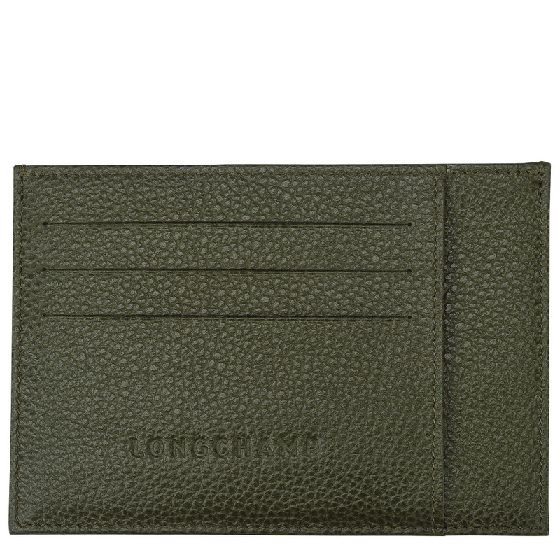 Le Foulonné Card holder Khaki - Leather 1
