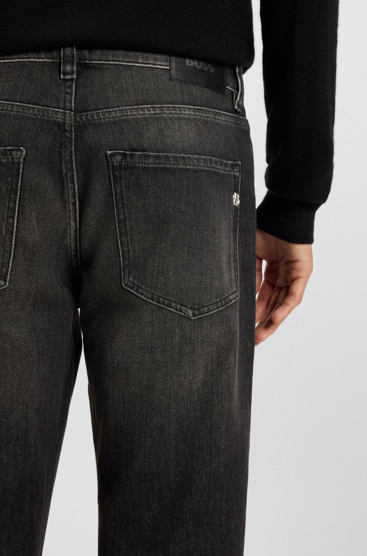 MAINE REGULAR-FIT JEANS IN BLACK MECHANICAL-STRETCH DENIM - 5