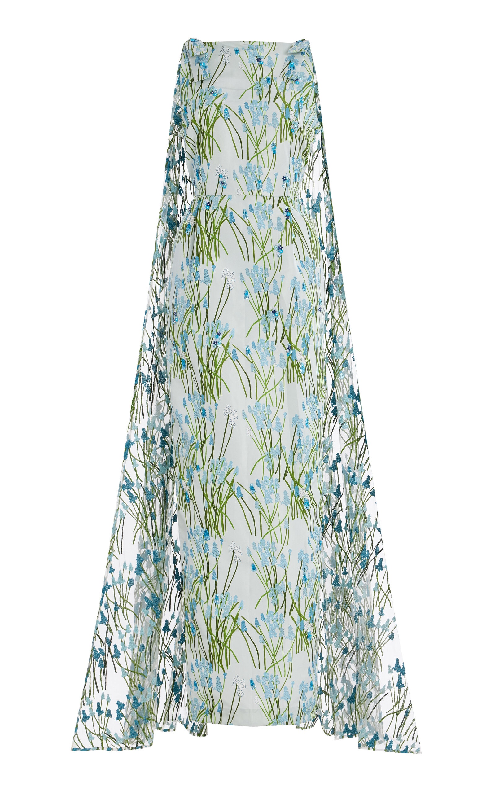 Charlene Embroidered Crepe Maxi Dress blue - 1