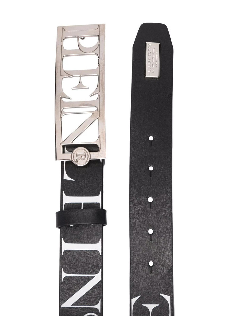 PHILIPP PLEIN logo-lettering buckle belt outlook