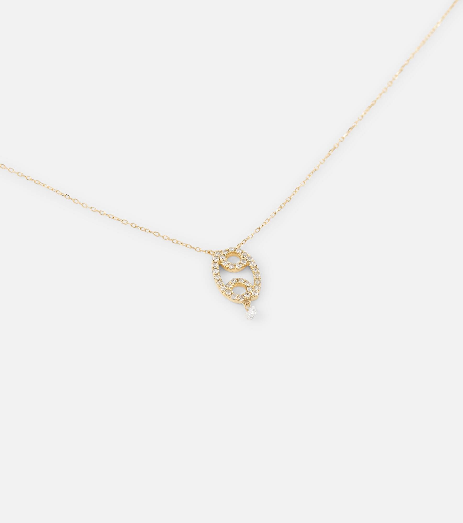Cancer 18kt gold necklace with diamonds - 6