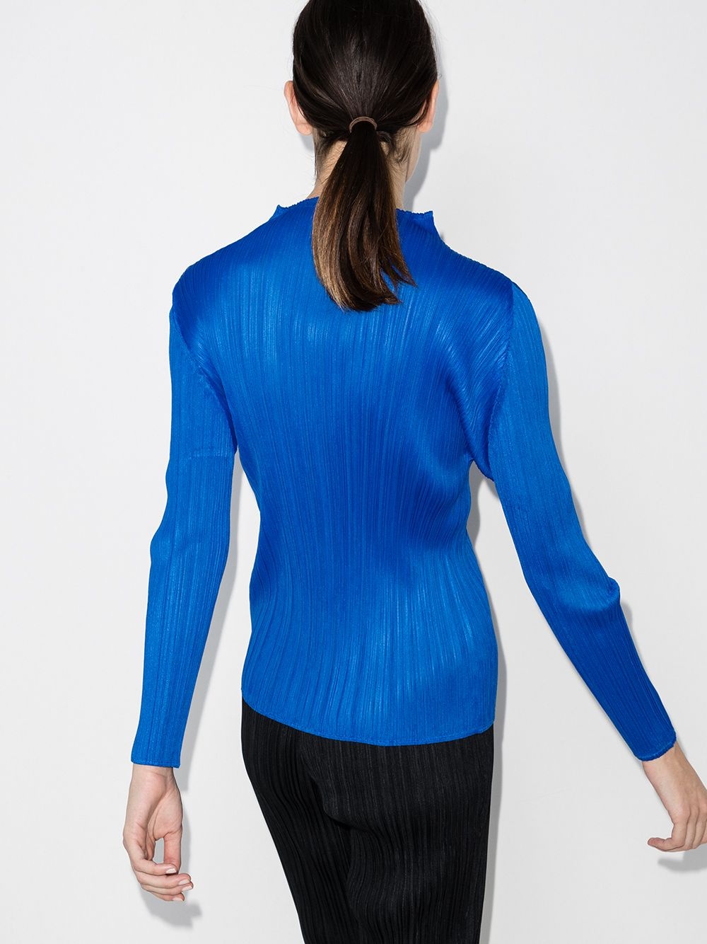 pleated high neck top - 3