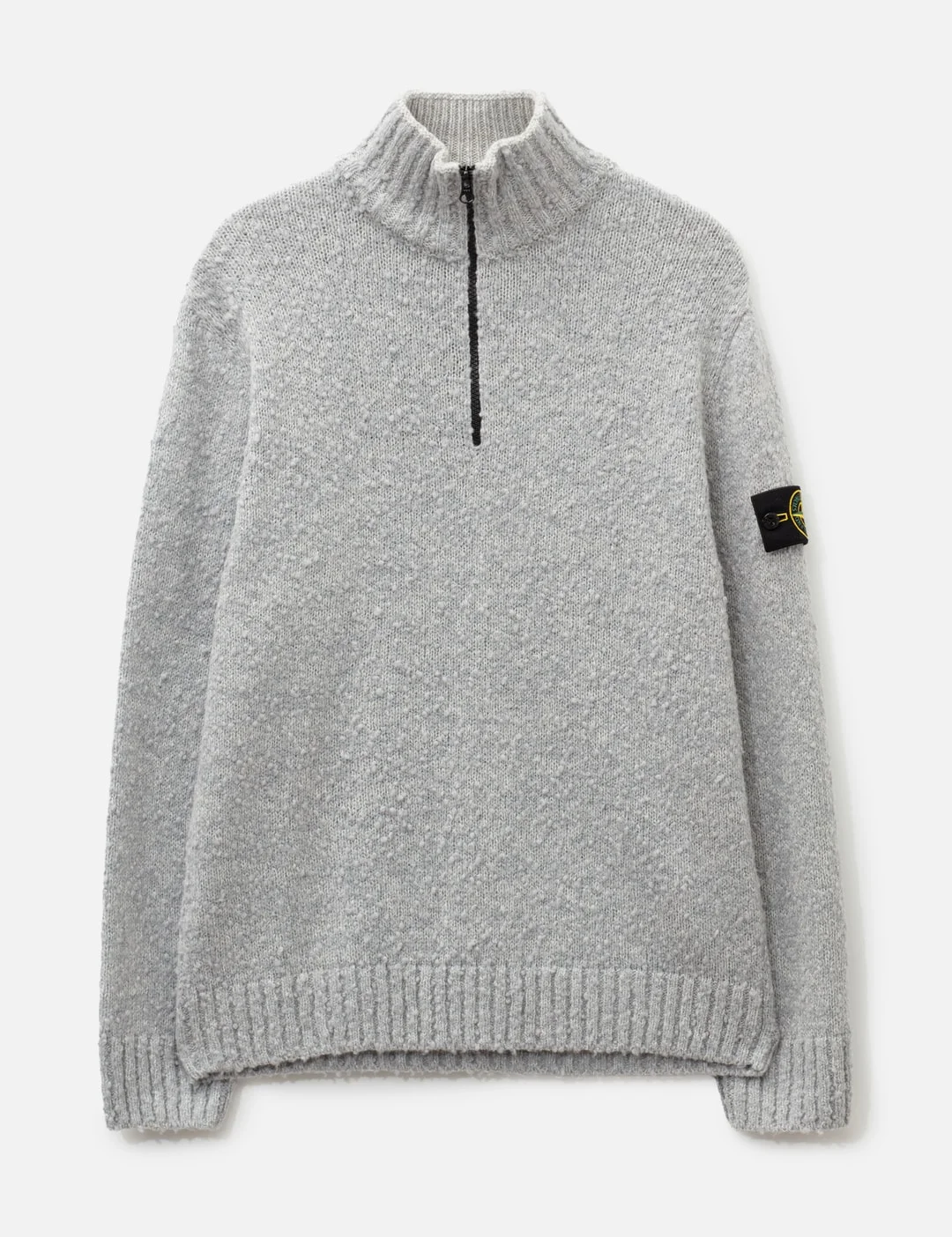 SPECKLED WOOL NYLON HALF-ZIP JUMPER - 1
