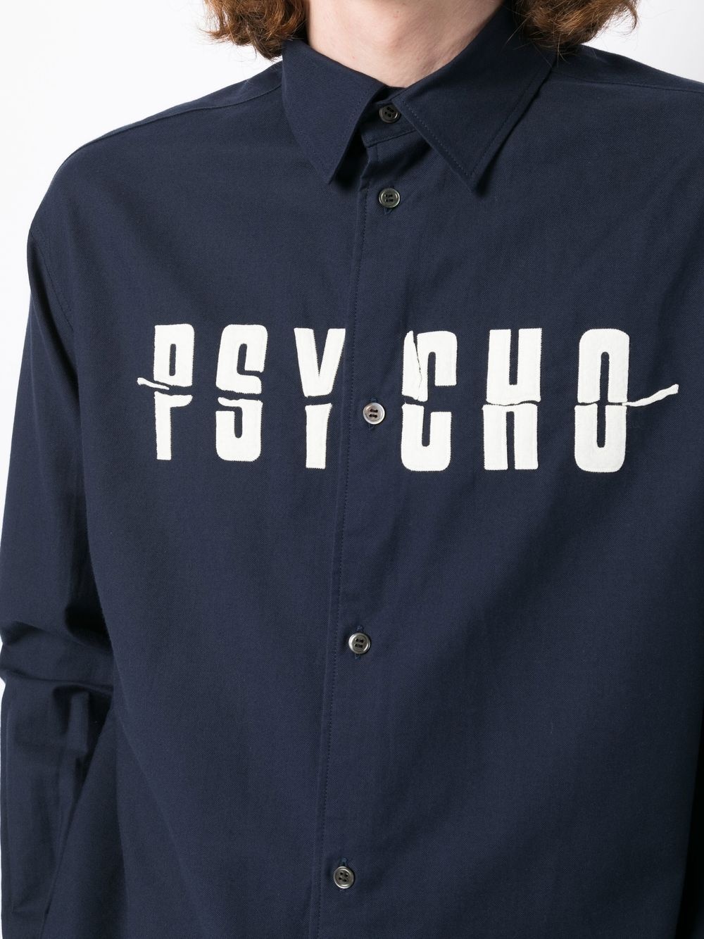 Psycho-print long-sleeved shirt - 5