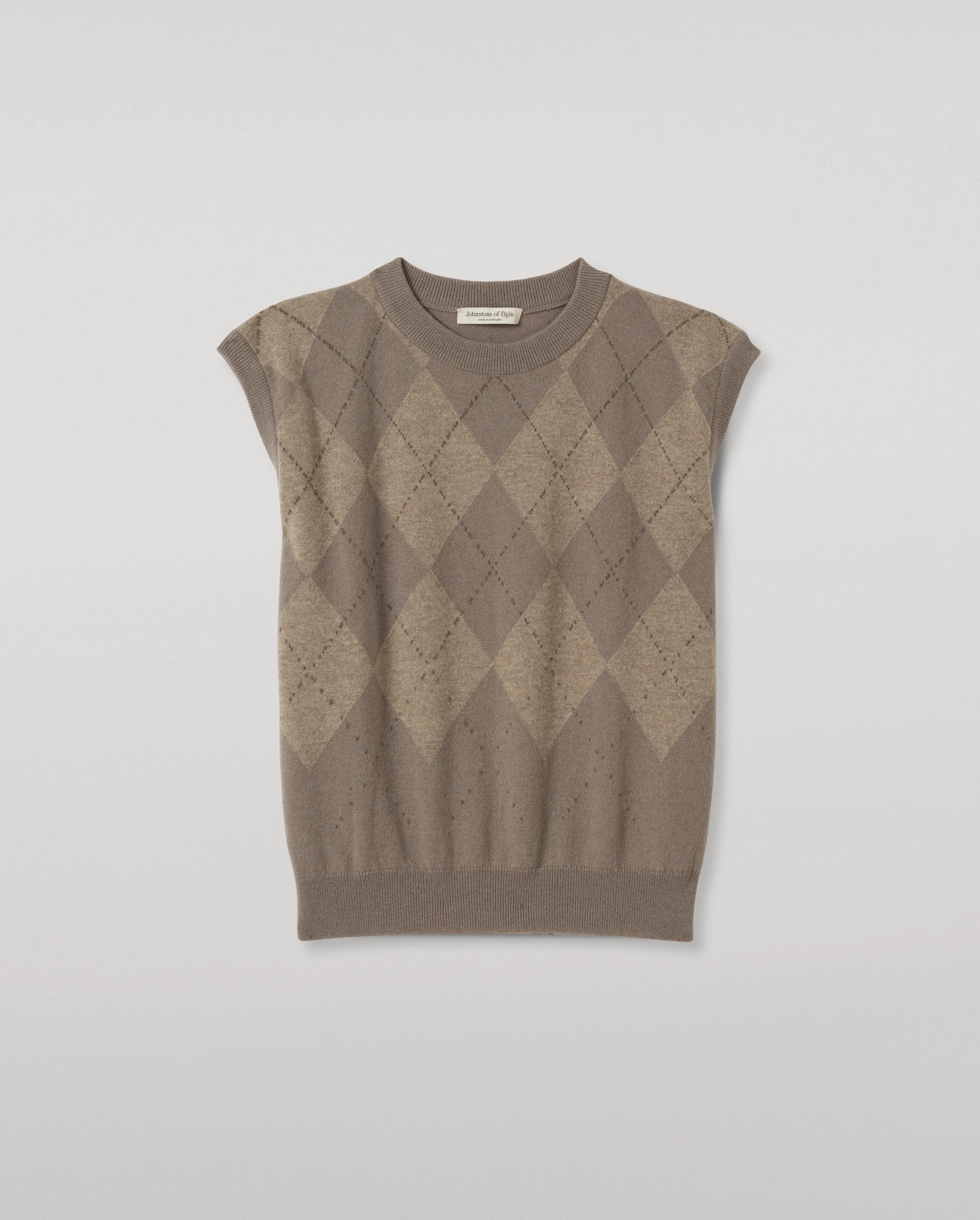 Clan Grey Argyle Cashmere Tank - 1