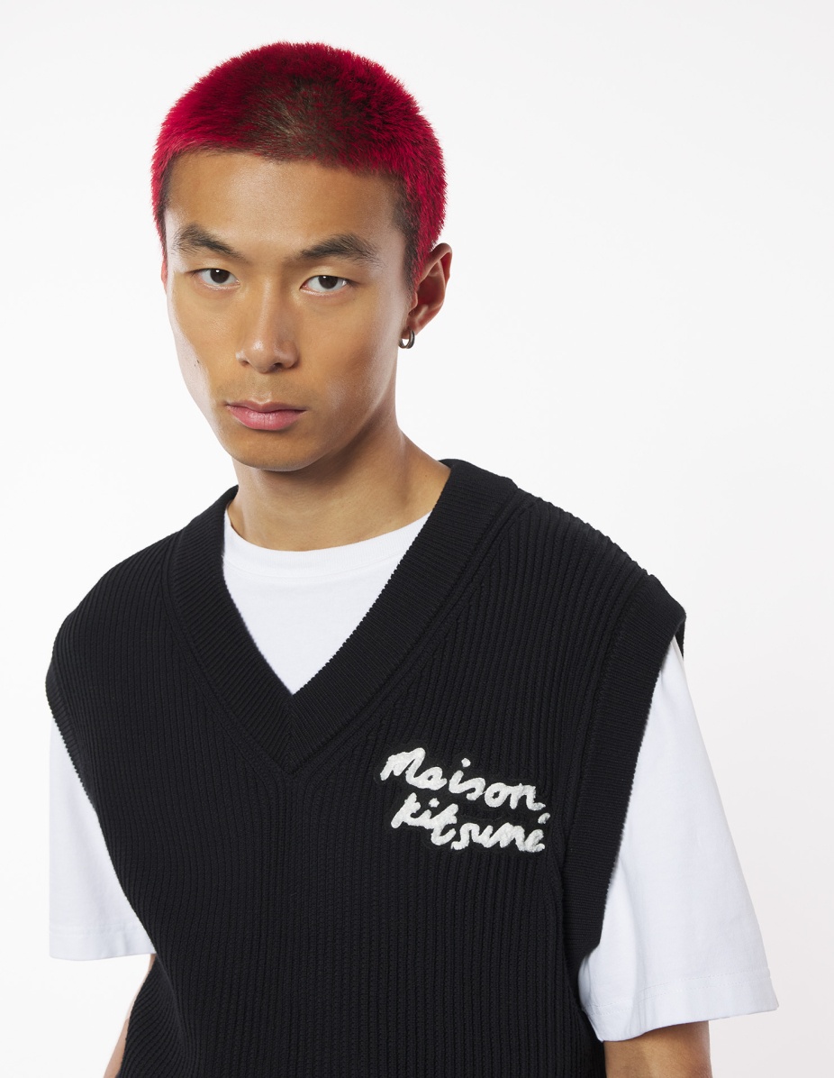 MAISON KITSUNE HANDWRITING RIBBED VEST - 4