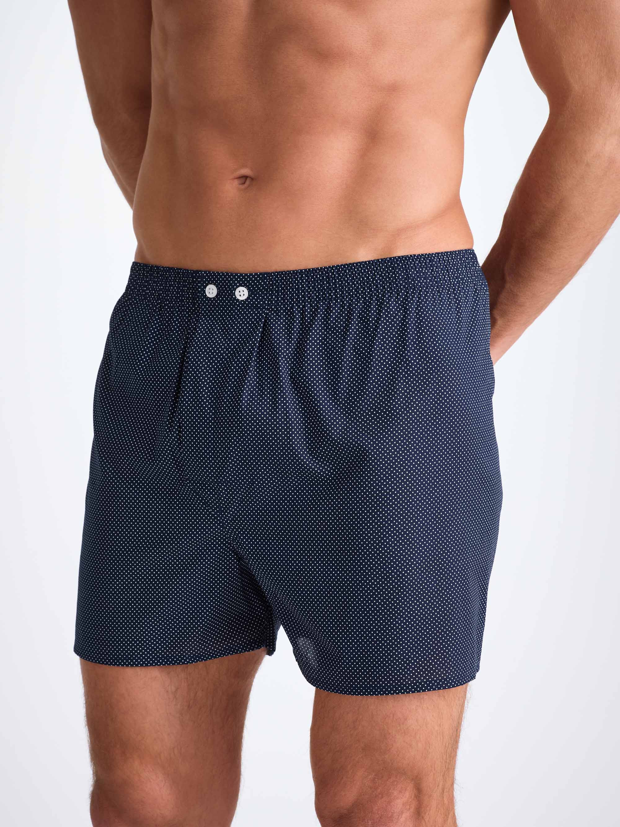 Men's Classic Fit Boxers Plaza 21 Cotton Batiste Navy - 5