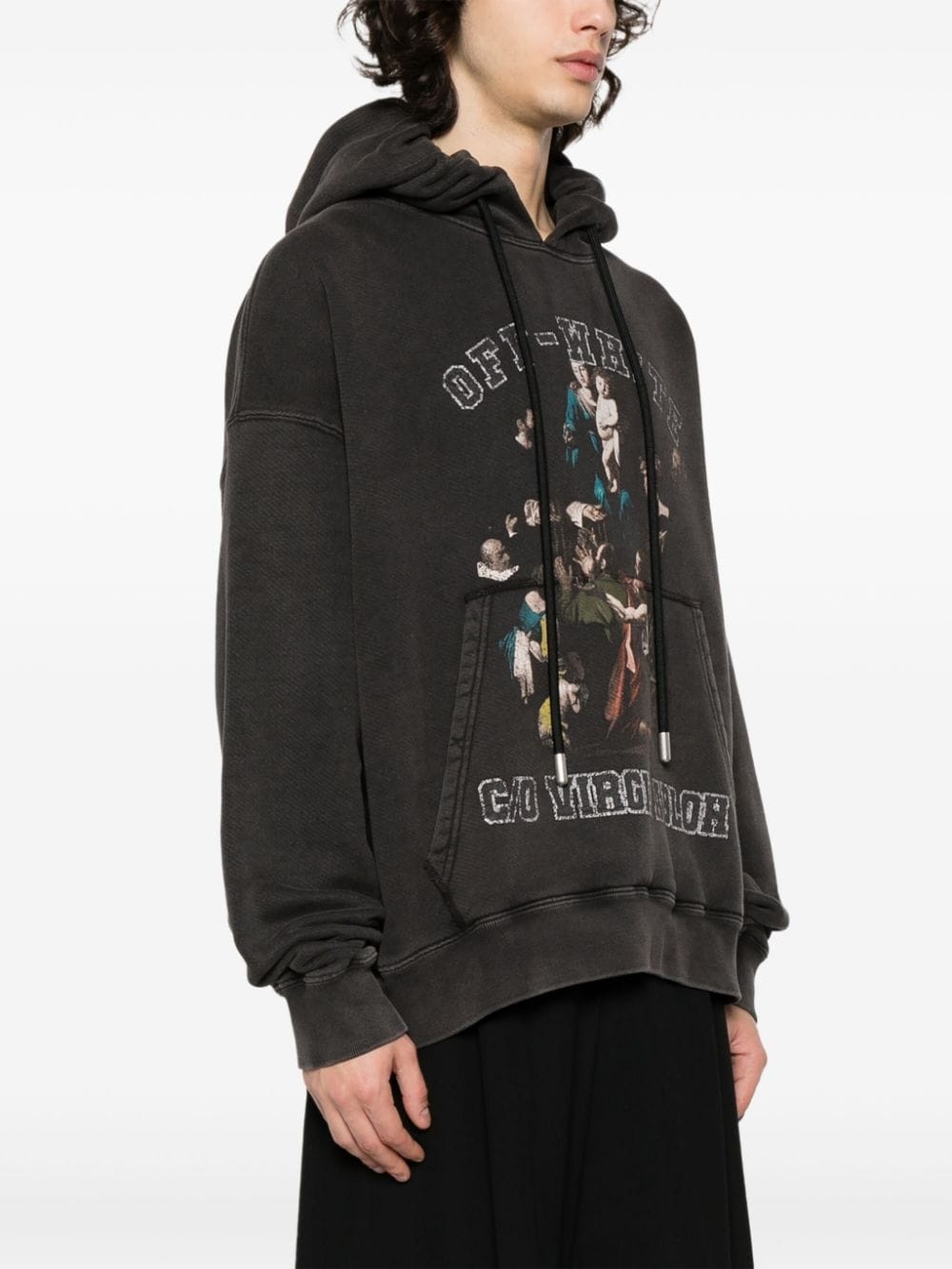 graphic-print cotton hoodie - 3