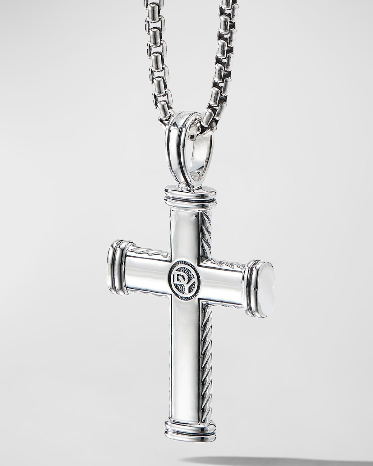 Men's Chevron Cross Pendant in Silver, 33.5mm - 4