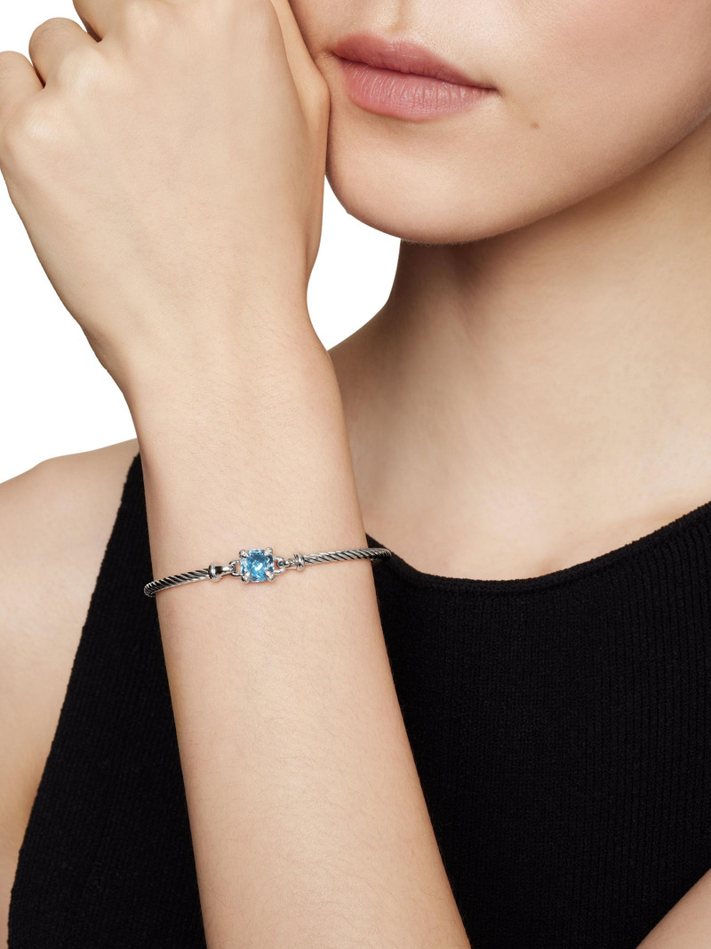Women's Chatelaine Bracelet in Sterling Silver - Blue Topaz 8