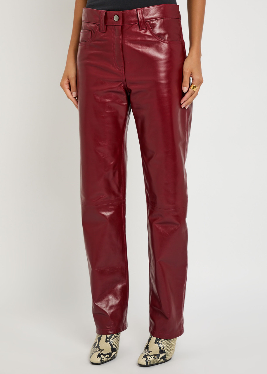 Khaite Callum Straight-leg Leather Trousers - 2