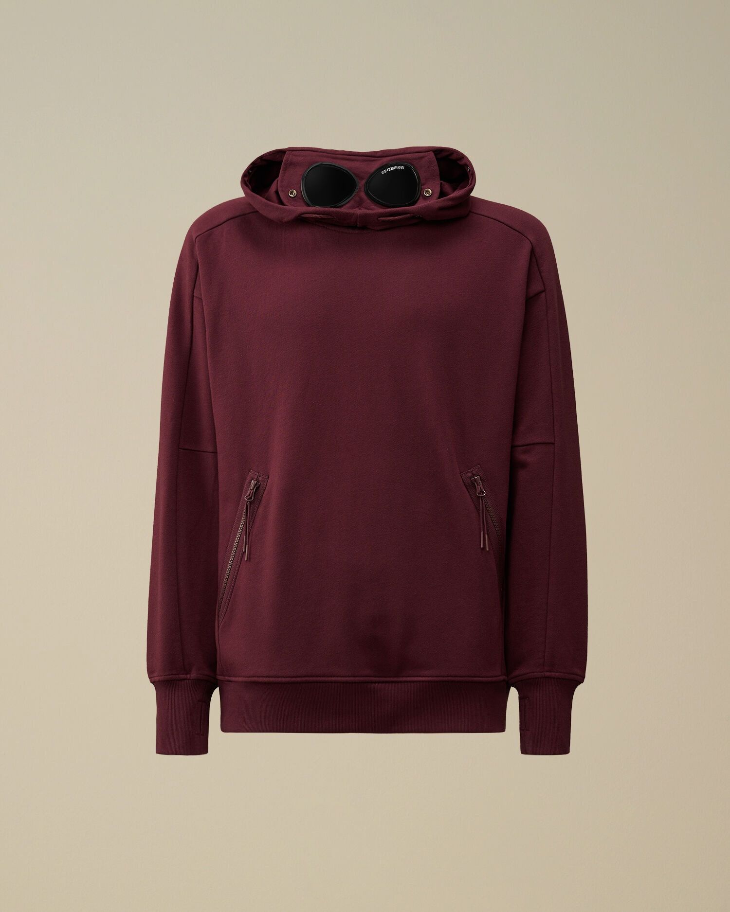 Diagonal Raised Fleece Goggle Hooded Sweatshirt - 1