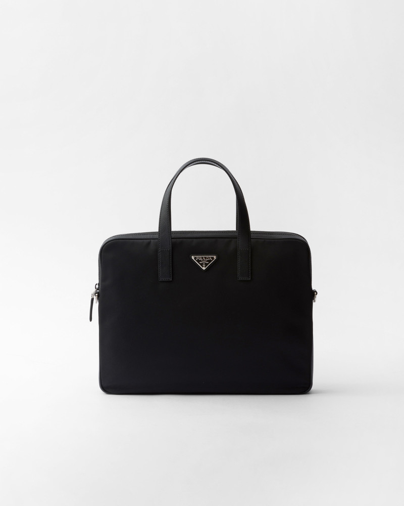 Re-Nylon and Saffiano leather briefcase - 1
