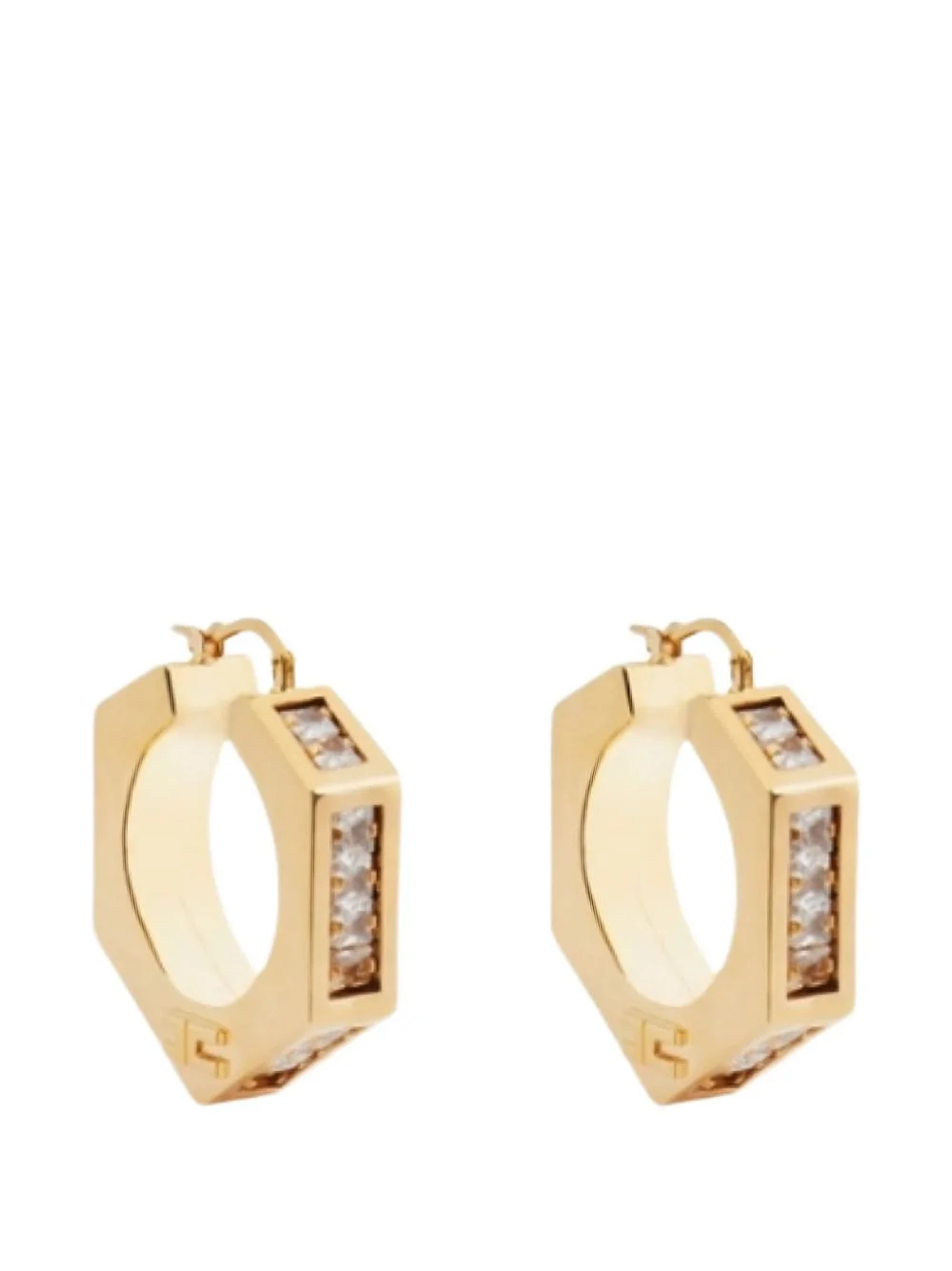 hexagonal stone earrings - 1
