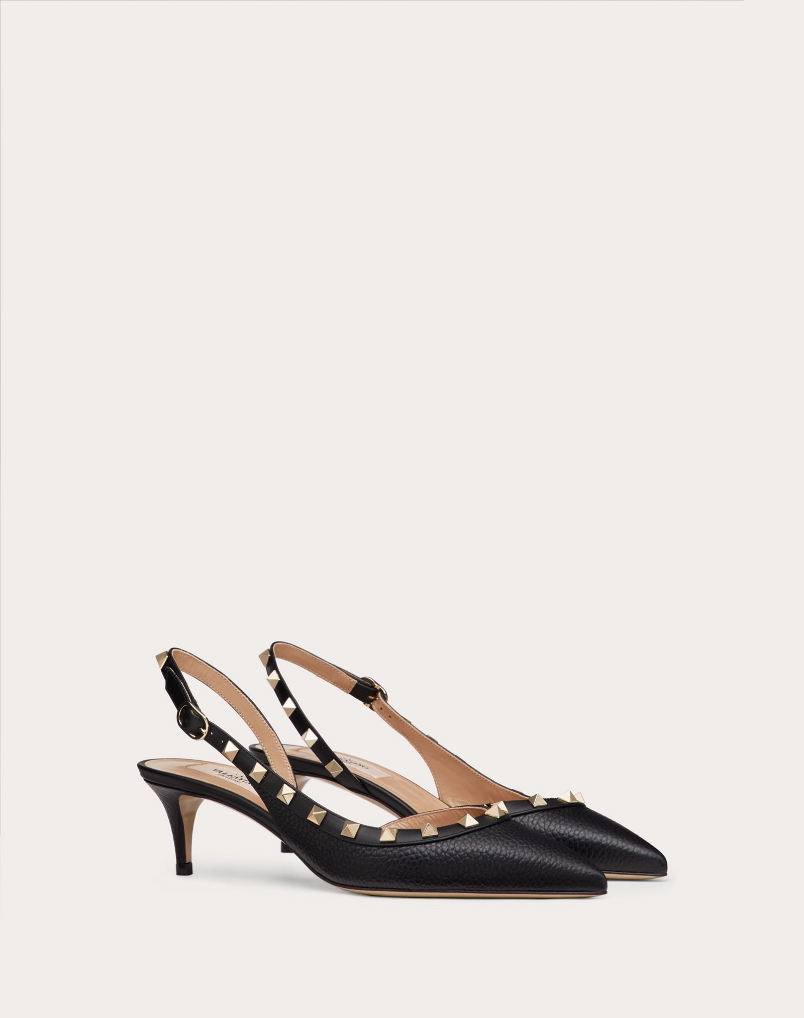 Rockstud Grainy Leather Slingback Pump 50 mm - 2