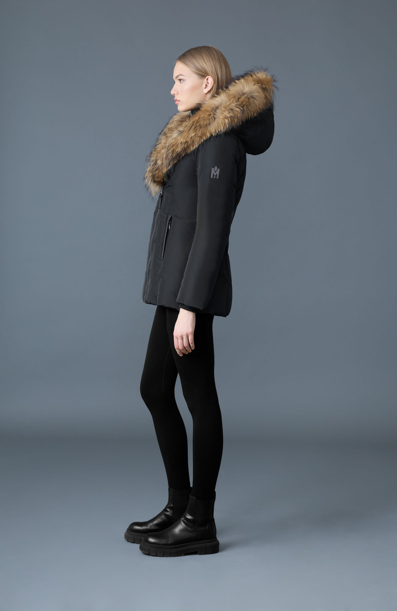 ADALI-F Down coat with natural fur Signature Mackage Collar 4