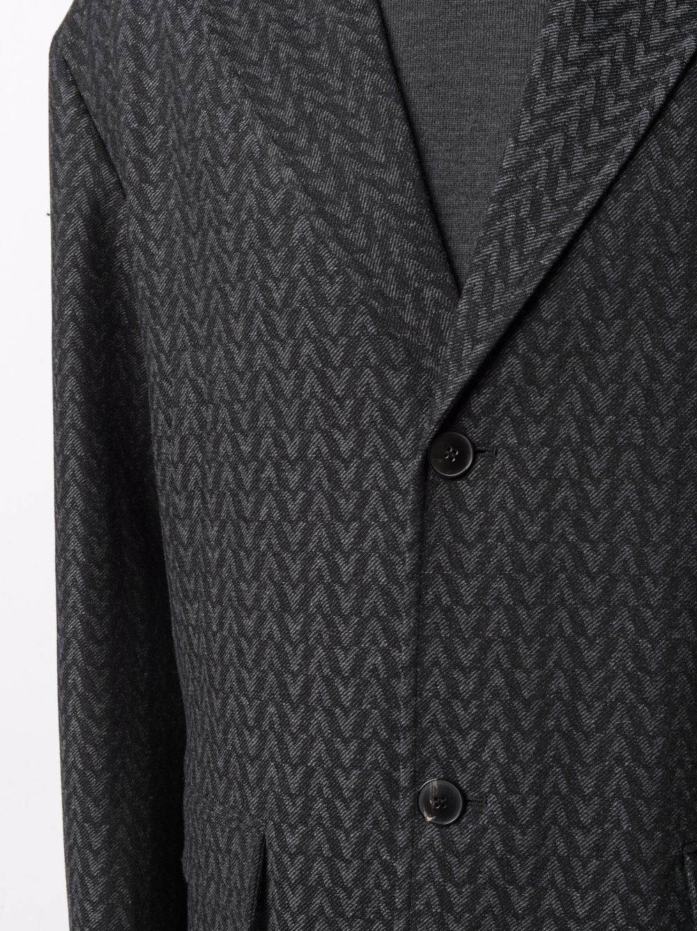 Optical V logo single-breasted coat - 5