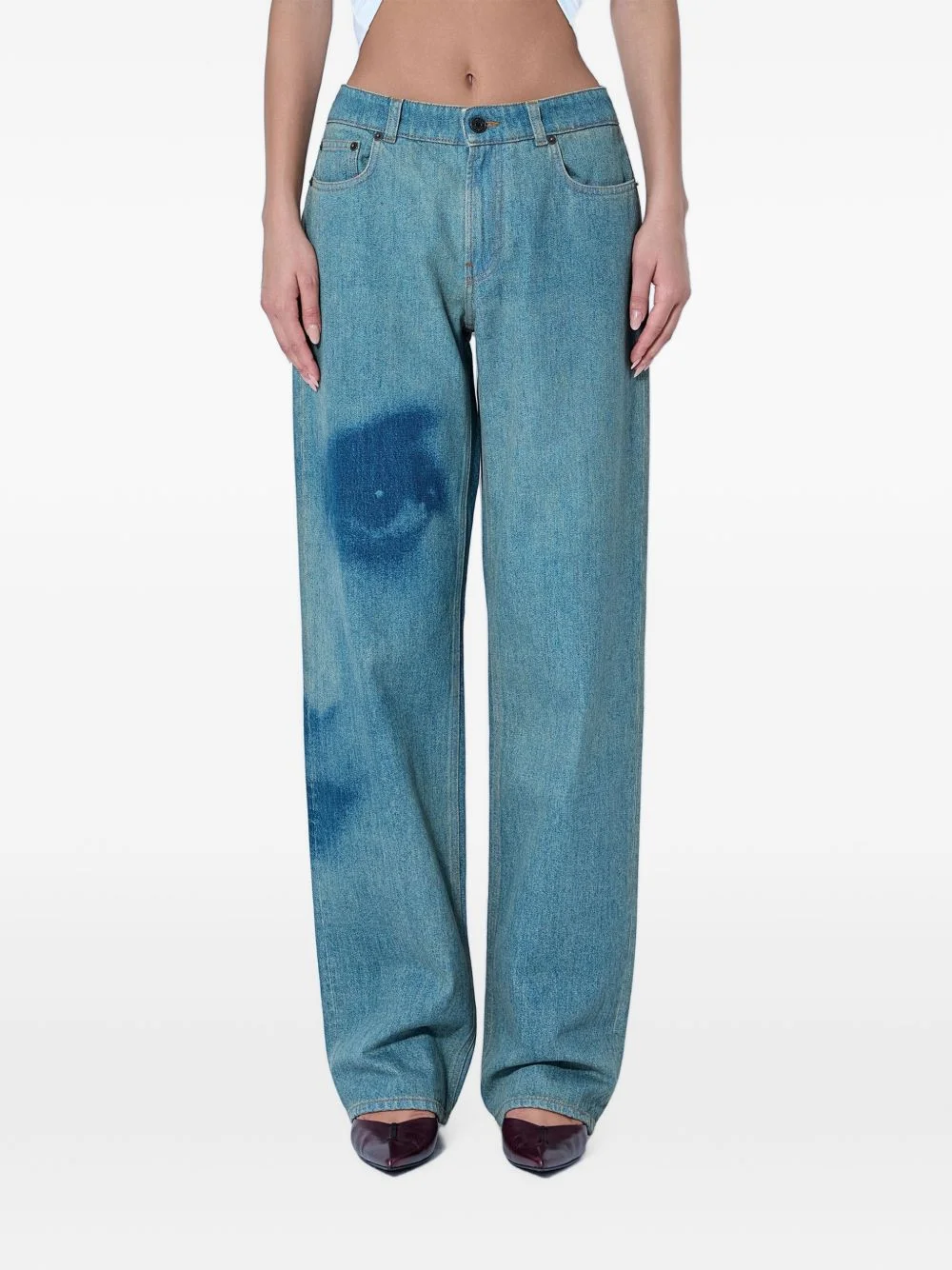 graphic-print wide-leg jeans - 1