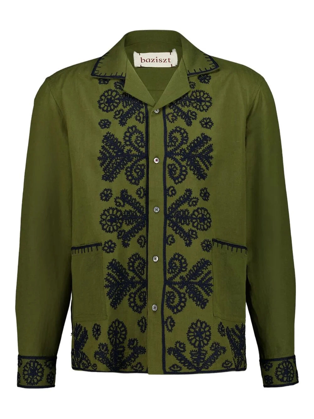 embroidered long-sleeve shirt - 1