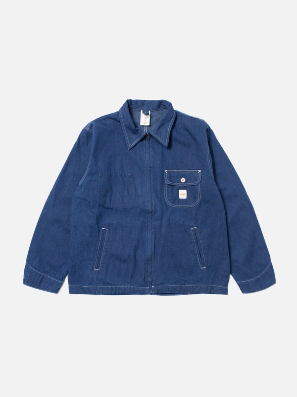 Jimmy Utility Denim Zip Jacket Blue - 1