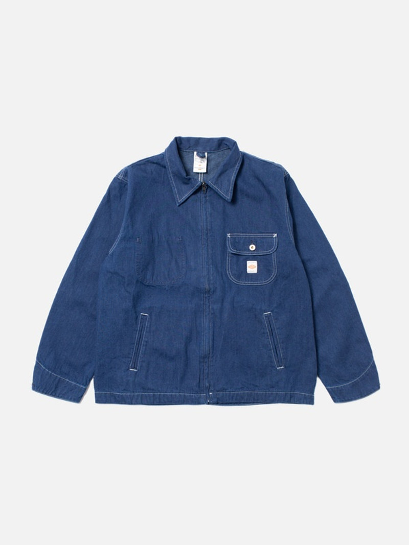 Jimmy Utility Denim Zip Jacket Blue 1