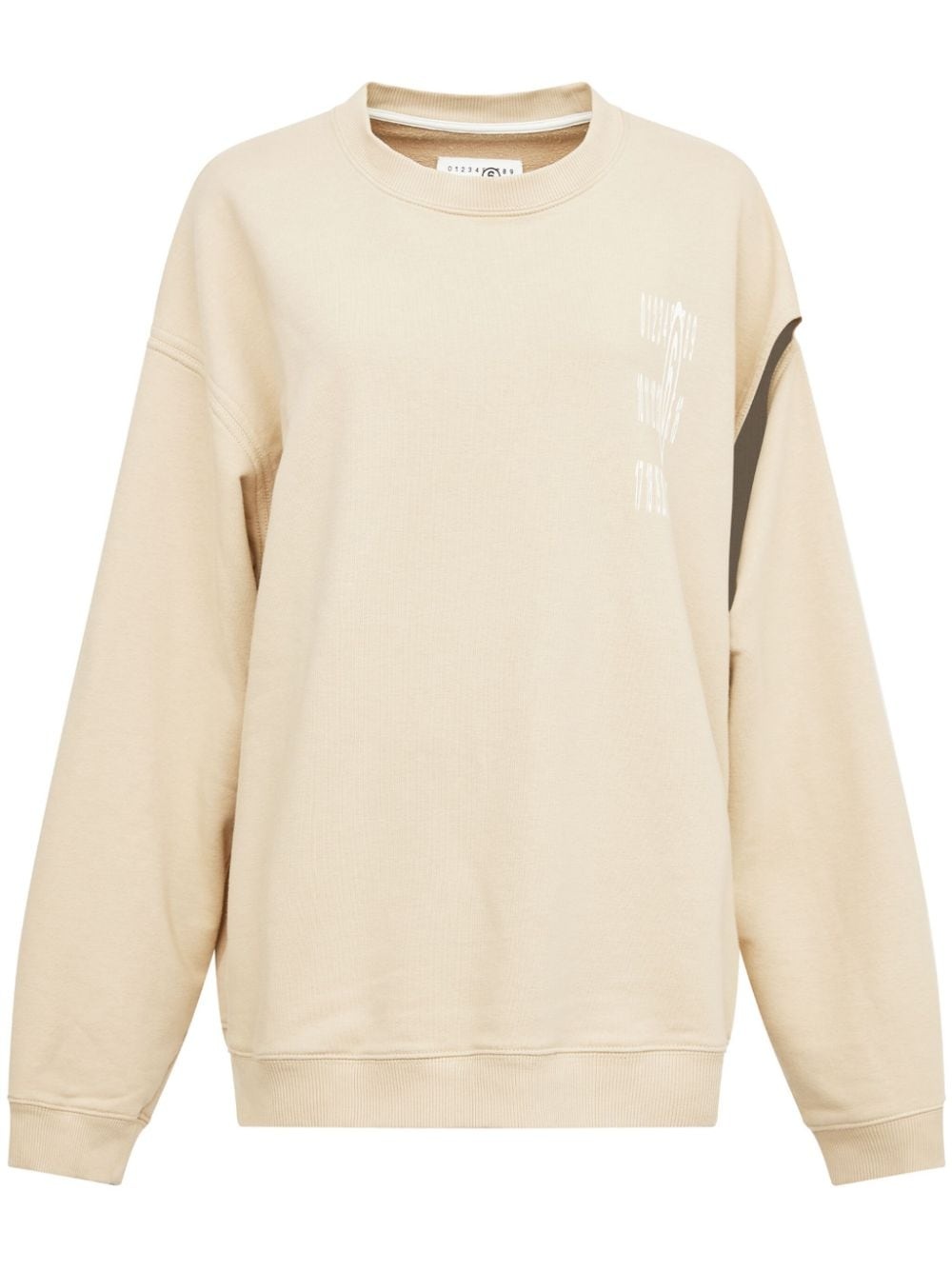 Numbers-motif cut-out sweatshirt - 1