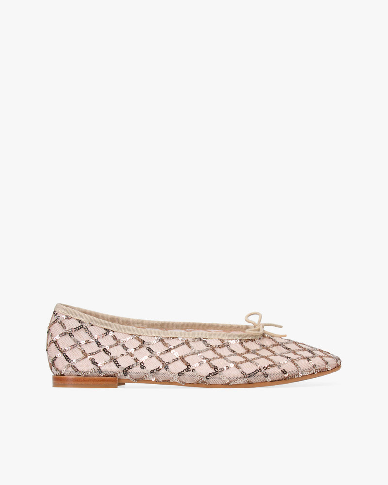 LILOUH RUBBER SOLE BALLET FLATS - MESH AND SEQUINS - 1