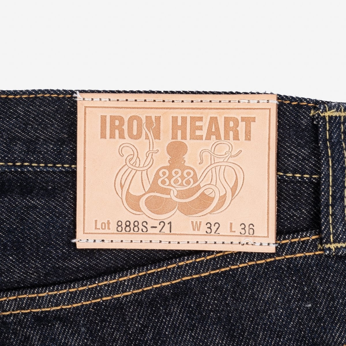 IH-888S-21 21oz Selvedge Denim Medium/High Rise Tapered Cut Jeans - Indigo - 7