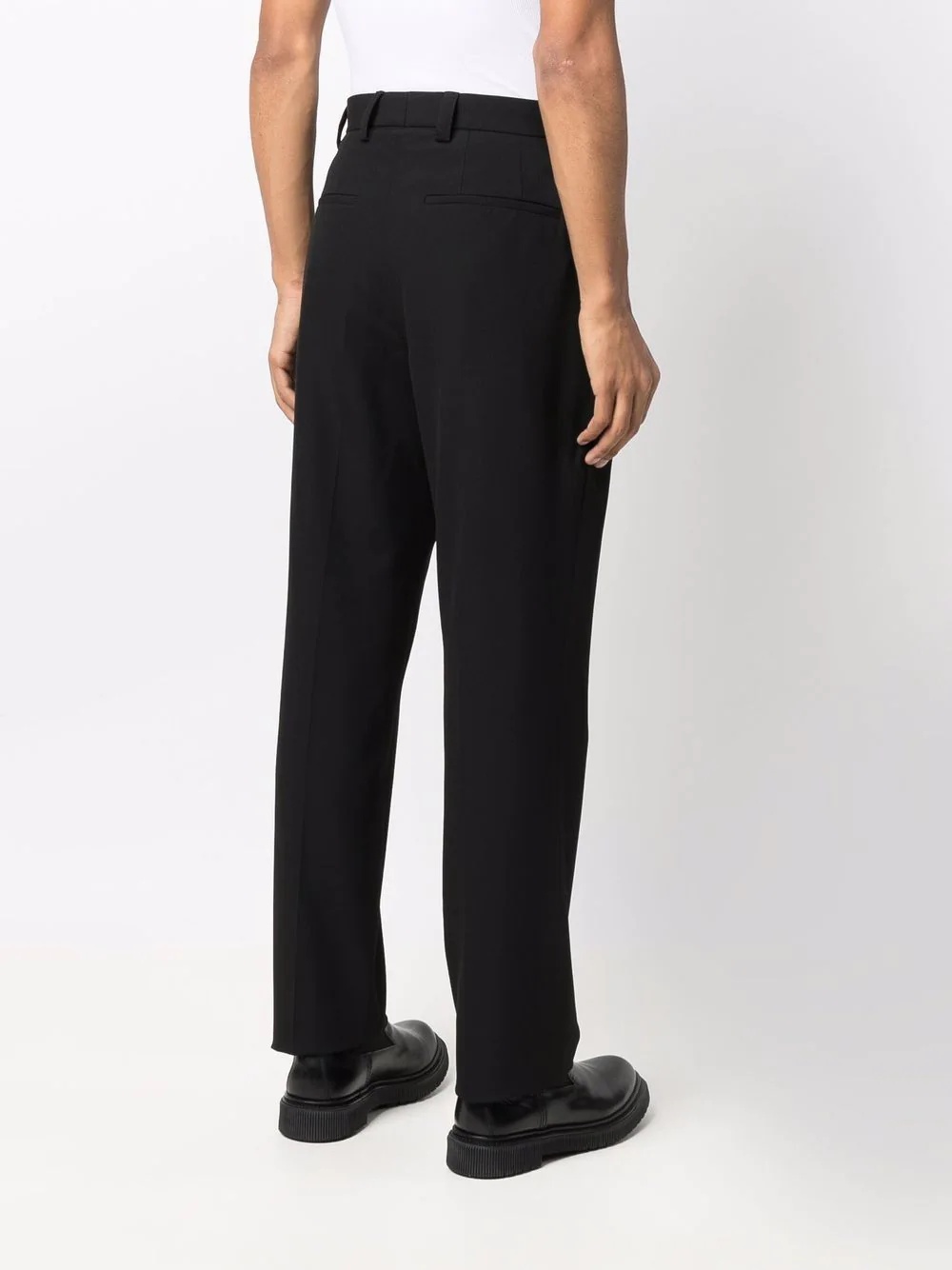 pressed-crease straight-leg trousers - 4