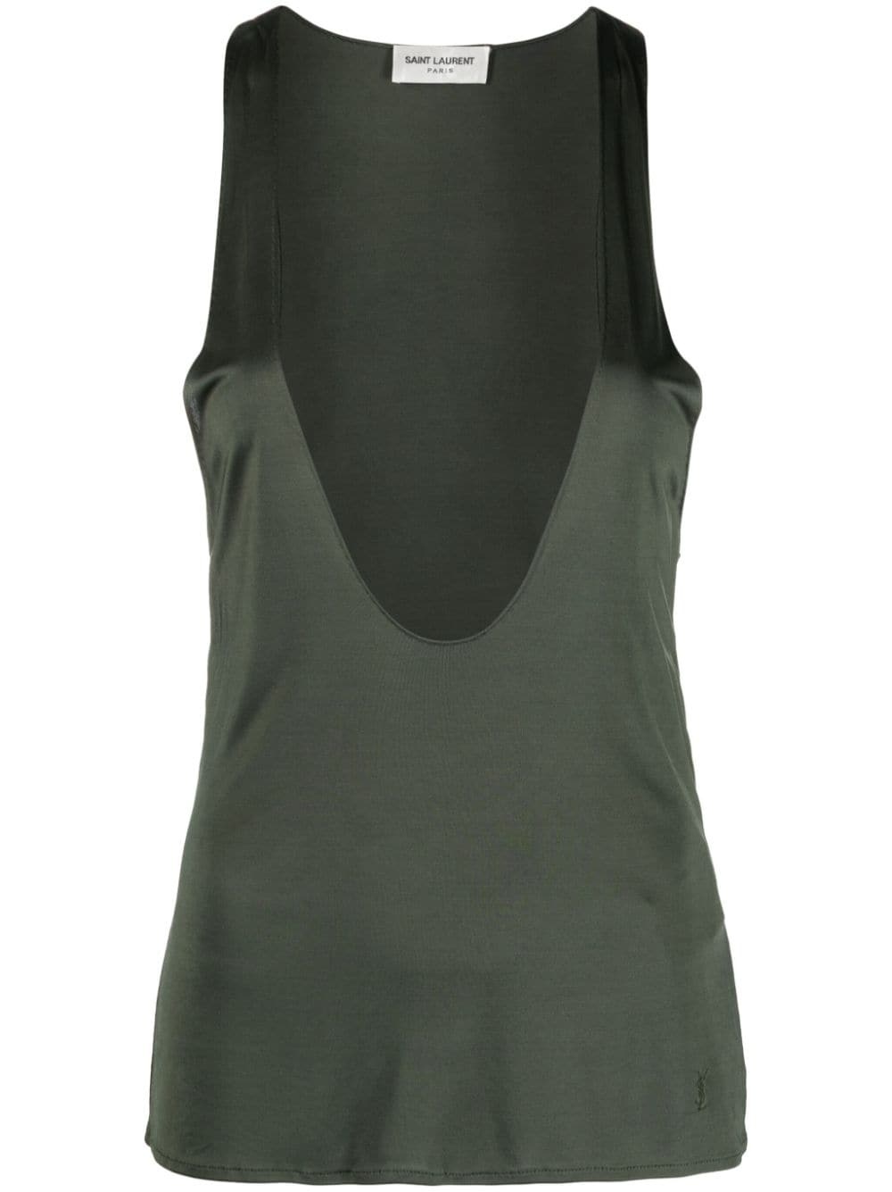 plunging U-neck sleeveless top - 1