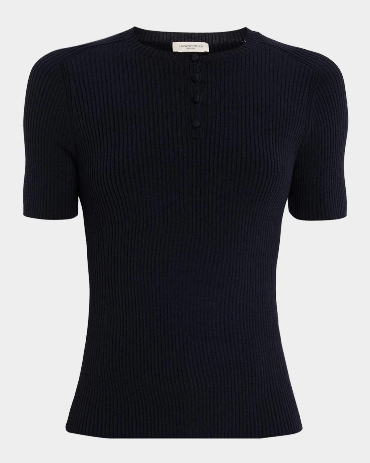 Slim-Fit Rib Knit Cotton Sweater - 1