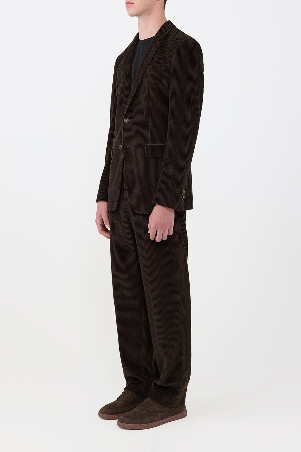Irving Jacket in Chocolate Cashmere Corduroy - 4