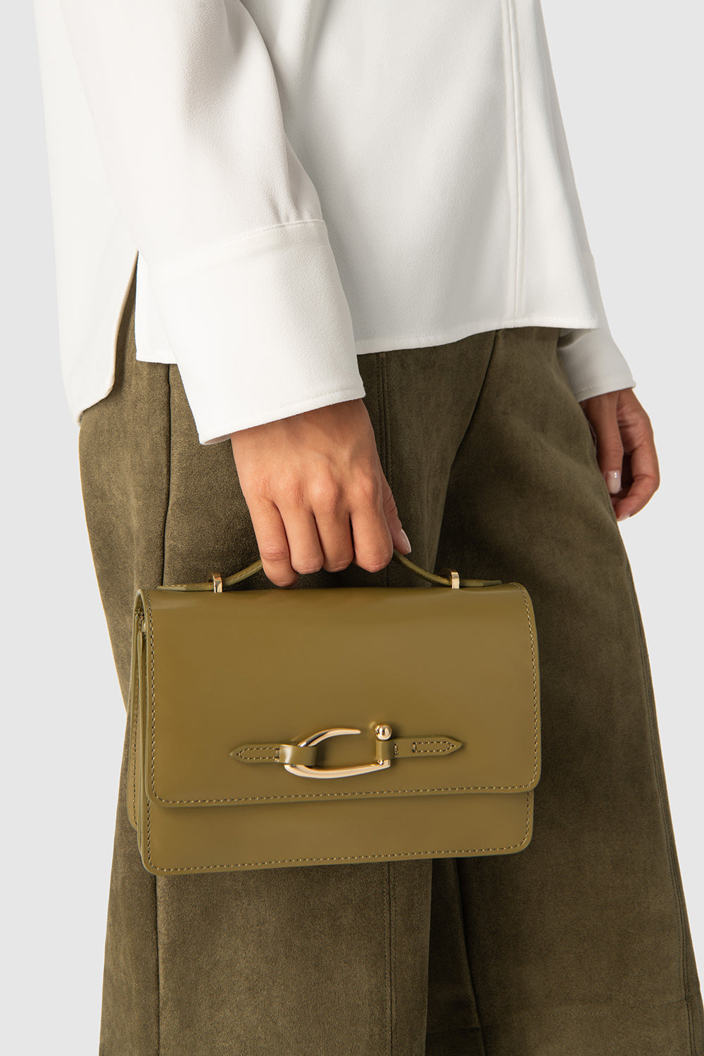 Nara Mangrove Semi Patent Leather Crossbody Bag - 6
