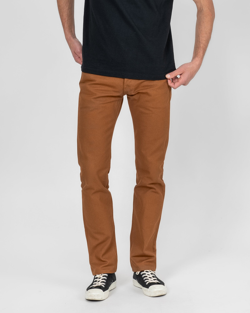 Iron Heart IH-777D 17OZ DUCK SLIM TAPERED CUT JEANS - BROWN outlook