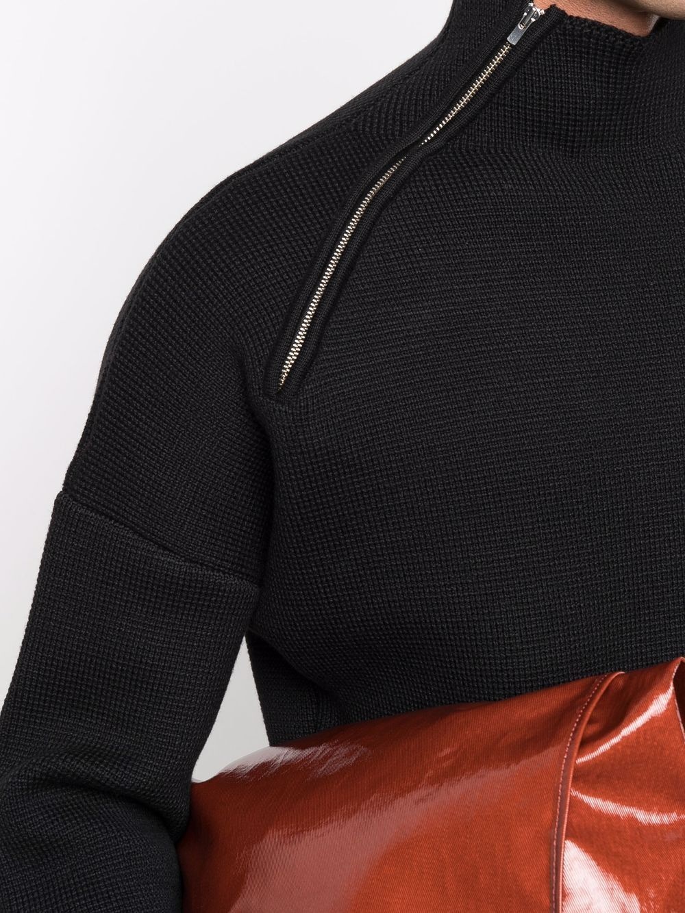 zip-detail funnel-neck jumper - 5